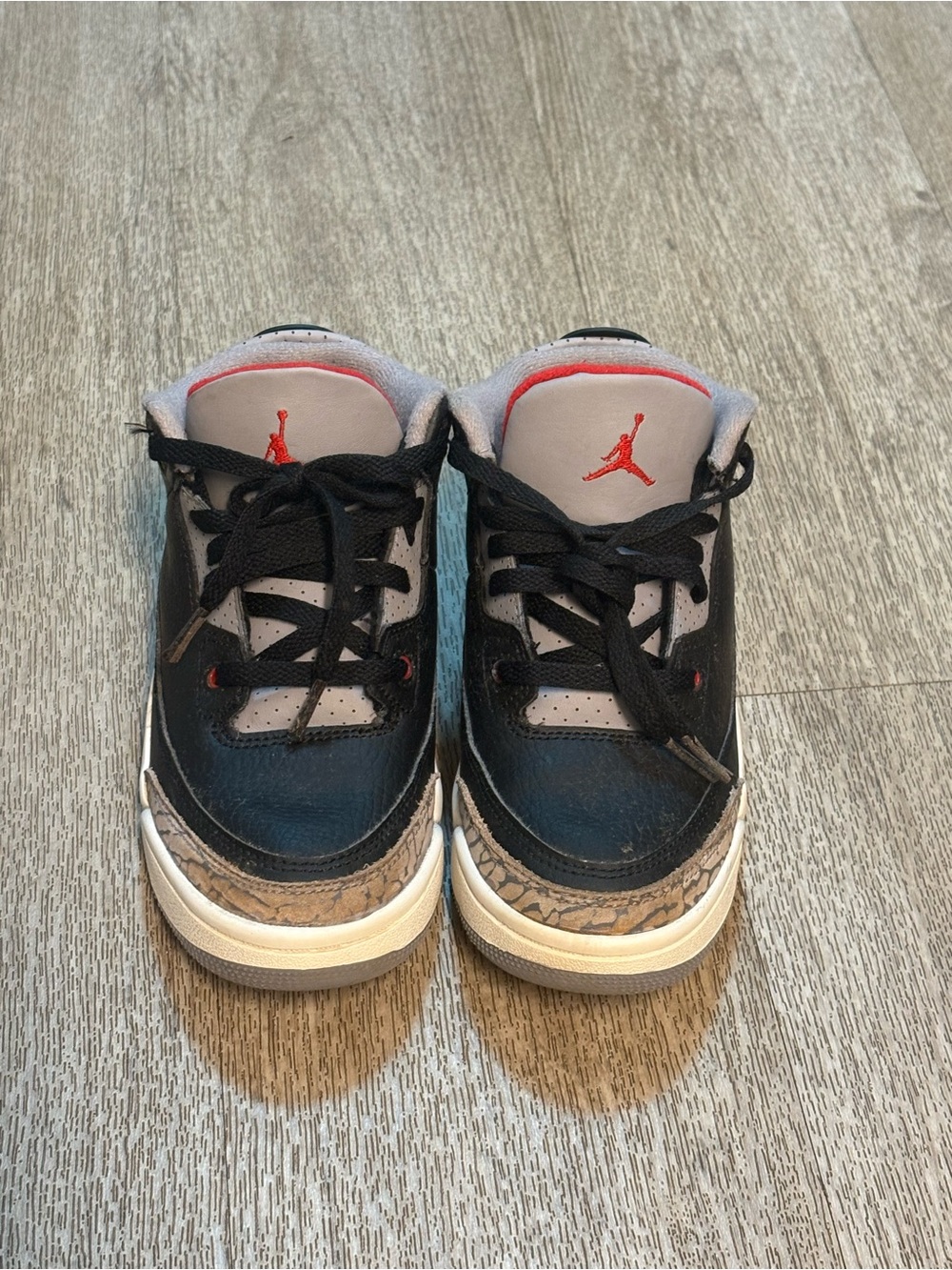 JORDAN 3 RETRO TODDLER GRAY/BLK SIZE 13C